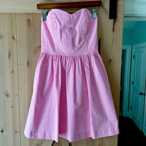 Lilly Pulitzer pink seersucker strapless dress size 4